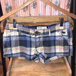 Abercrombie Kids plaid stretch cotton shorts